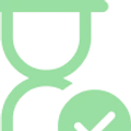 Icono de reloj de arena en color verde