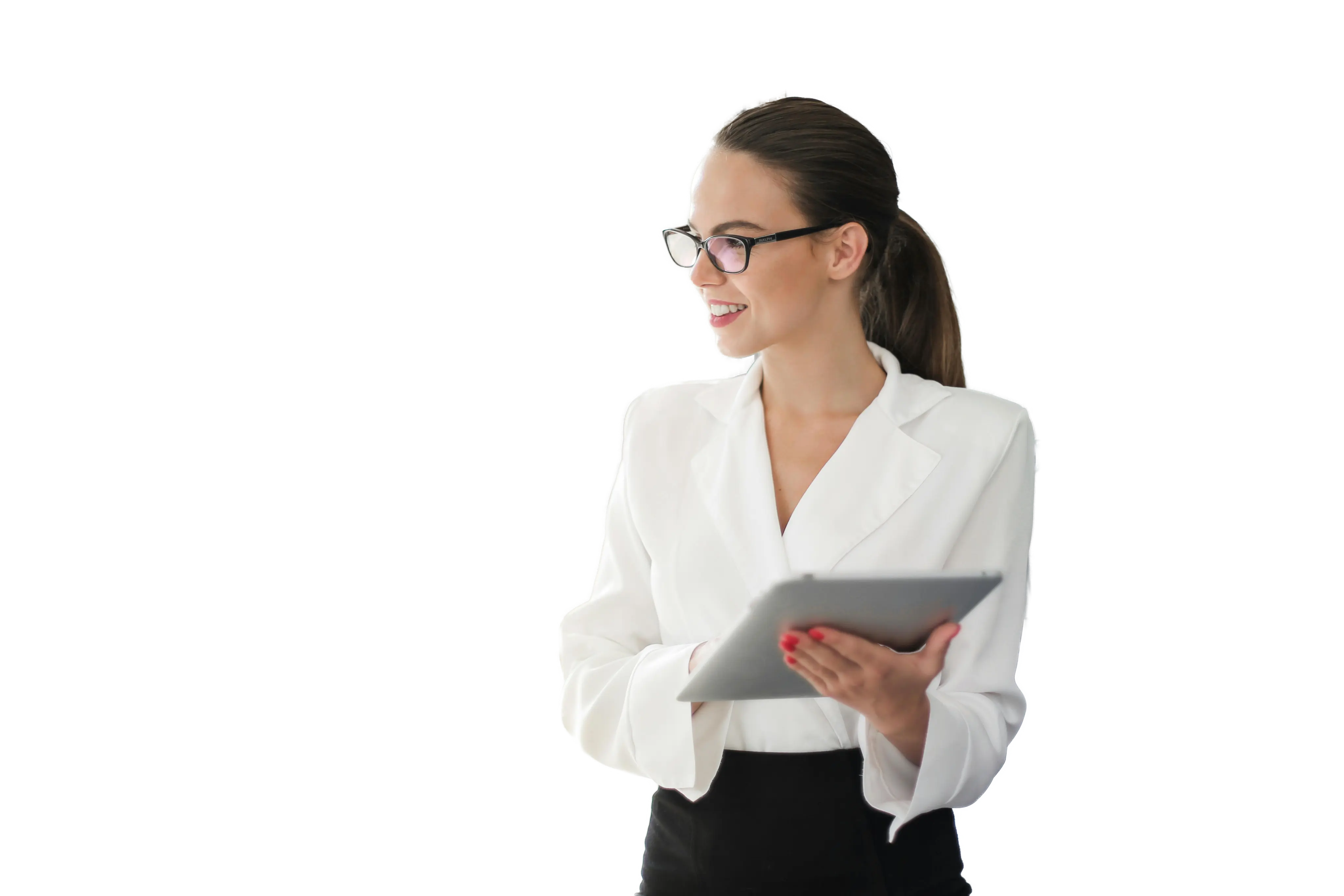 Ejecutiva con una tablet en las manos